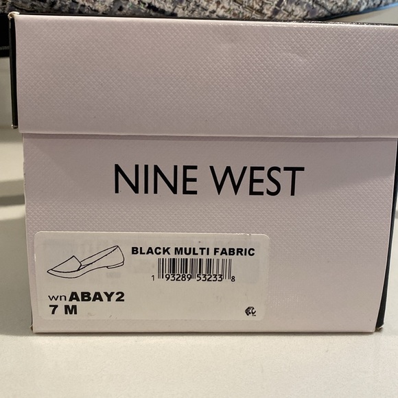 NEW! Nine West Abay Black Multi Fabric Pointed Toe Flats - Picture 9 of 9